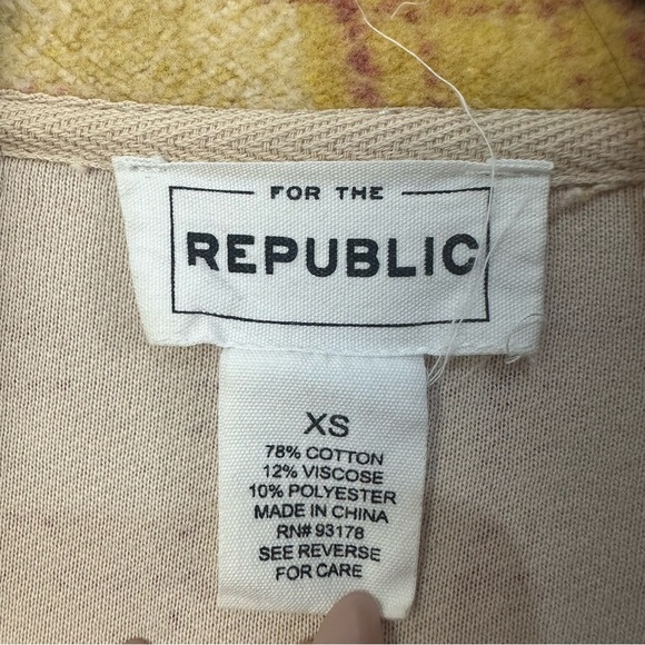 For The Republic Plaid Patchwork-Elbow Cropped Shaket Size XS - Picture 9 of 9